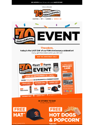 Mills E-Commerce Enterprises Inc. - Today's the LAST day of our 70th Celebration!