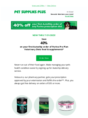 Pet Supplies Plus - 🎉 First Autoship = 40% off! 🐕 Hurry, offer ends 7/31