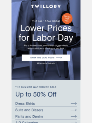 Twillory - Lower Prices for Labor Day!