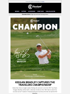 Roger Cleveland Golf Company Inc - Keegan Bradley Claims Second Career Travelers Championship | Cleveland Golf