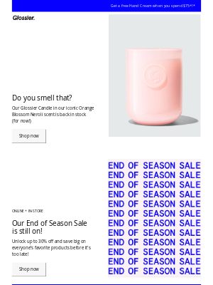Glossier - Back in stock! Glossier Candle