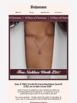 Bohomoon - Free Birthstone Necklace | Day 4 🎄🎁