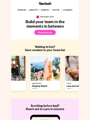The Knot - Searching for vendors on your lunch break? There's an app for that