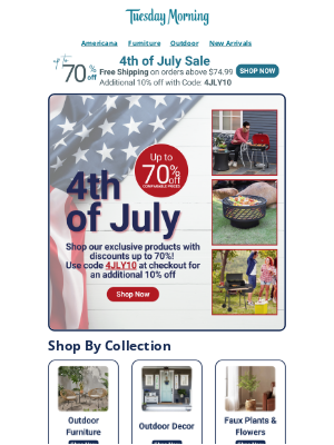 Pier 1 Imports - 🎉 4th of July Mega Sale: Up to 70% OFF Sitewide + 10% OFF with Code 4JLY10! 🎉 Preview Text: