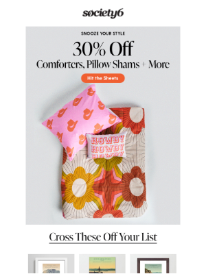 Society6 - 30% Off Bedding + More to Mix & Match 🦋 🐆 🌼