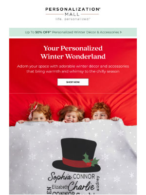 Personalization Mall - ❄ Decorate Your Holiday Home | 50% Off Winter Décor & Accessories