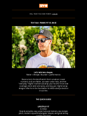 Spy Optic - TEK TALK - Find Your Fit: Frame Fit and Base Curve