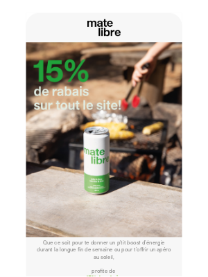 Mate Libre (France) - 15% de rabais sur tout le site!
