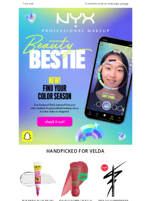 NYX - NEW! BEAUTY BESTIE COLOR ANALYSIS, NOW ON SNAPCHAT! 💫