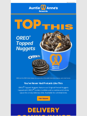 Auntie Anne's - OREO® Topped Nuggets are waiting 👀