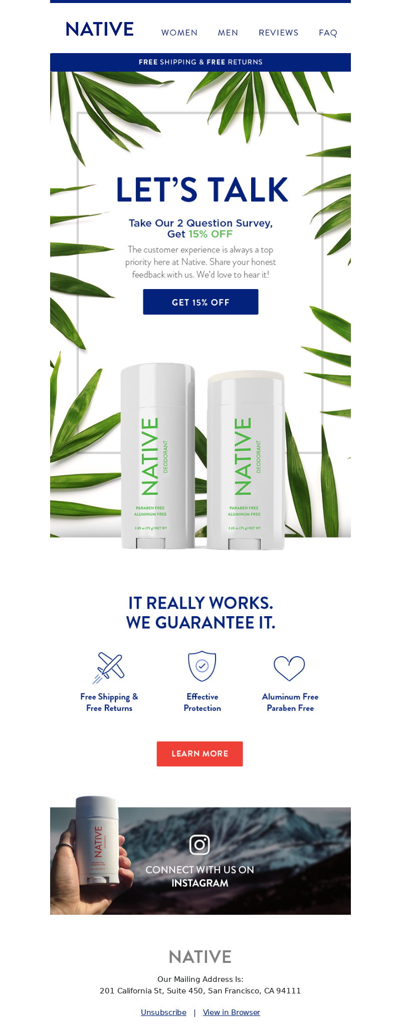 Native - Take Our Survey for a Special Offer!