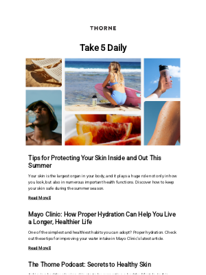 Thorne - Skin and hydration content just in time for summer