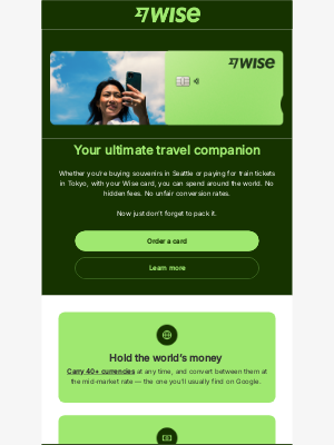 Wise - Don’t forget to pack the Wise card