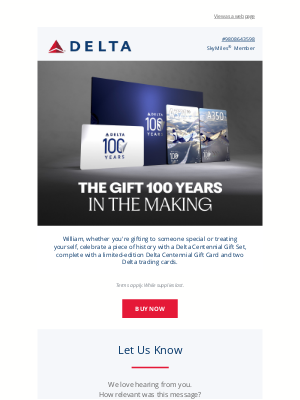 Delta Air Lines - Celebrate 100 Years With An Exclusive Centennial Gift Set