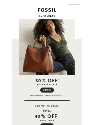 Fossil - School Shopping Is Better With 30% Off