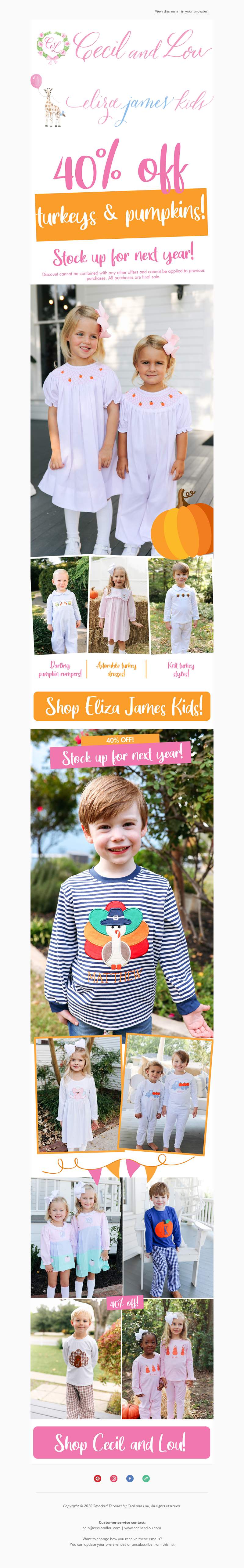 Smocked Threads by Cecil and Lou - 🎉40% OFF Turkeys & Pumpkins!