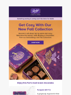 Purdys Chocolatier - Something special is on its way