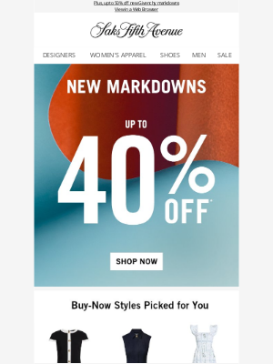 Saks Fifth Avenue OFF 5TH - New markdowns are up to 40% off