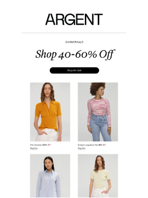 Argent - Essential Tops, Now 40-60% Off