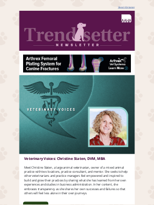 American Animal Hospital Association (AAHA) - Trendsetter 🔎: Veterinary Leadership & Compassionate Care
