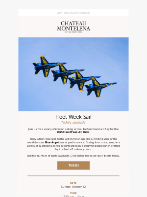 Chateau Montelena Winery - Experience the Thrill of Fleet Week