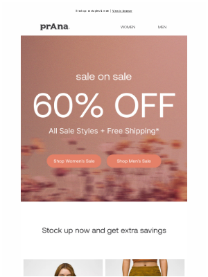 prAna - 60% Off Starts NOW 🤩