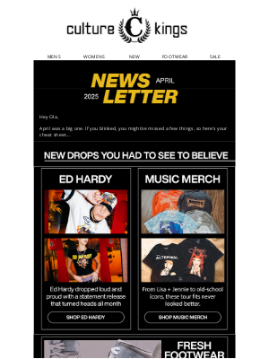 Culture Kings (Australia) - April Recap: Ed Hardy, Footwear, Easter & more!