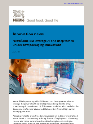 Nestle - Nestlé and IBM leverage AI and deep tech to unlock new packaging innovations
