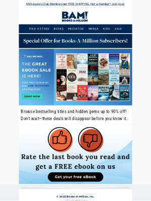 Books-A-Million - Special Offer for Books-A-Million Subscribers!
