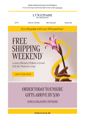 L'Occitane USA - Gifts for Mom, FREE Shipping for You​