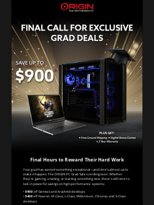 ORIGIN PC - 🎓 Last Chance to Save Up to $900 on ORIGIN PC Systems