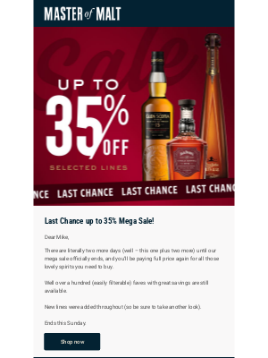 Master of Malt - Last Chance up to 35% Mega Sale!