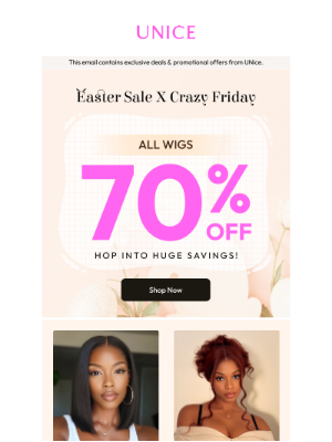 UNice - ✨ 70% OFF Straight, Body Wave, Jerry Curl & More