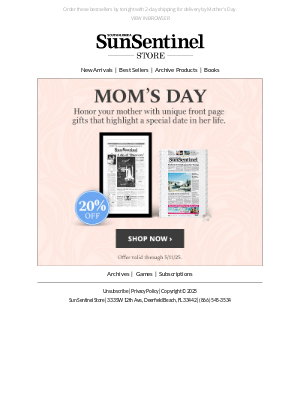 Sun-Sentinel - Last Chance for a Timeless Gift