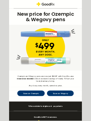 GoodRx - New: $499 Ozempic & Wegovy pens