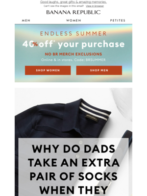 father's day email example from Banana Republic