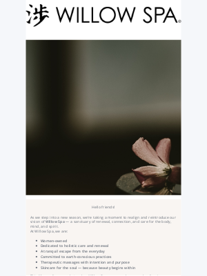 Willow Spa - Where Healing Begins and Balance Returns