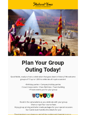 Medieval Times - Host a Legendary Group Celebration! 👑