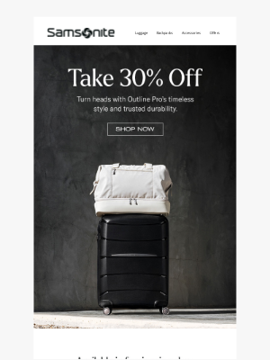 Samsonite - Travel with Confidence with 30% Off Outline Pro