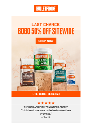 BULLETPROOF Inc - LAST CHANCE: Save With Code BOGO50