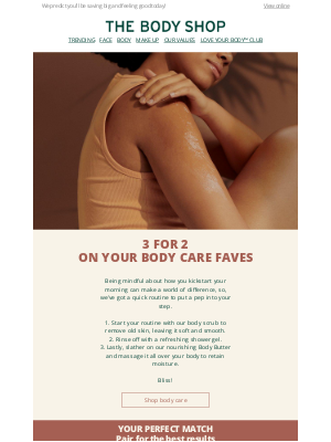 The Body Shop (United Kingdom) - 3 for 2 on your new body care routine