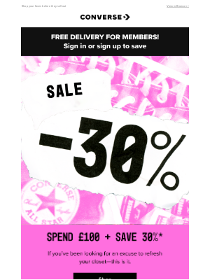 Converse - 🗣️ Be the first to score 30% off