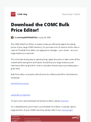 COMC - Download the COMC Bulk Price Editor!