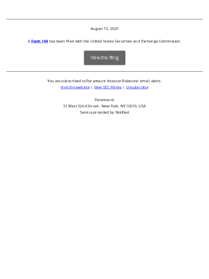 Viacom - New Form 144 for Paramount