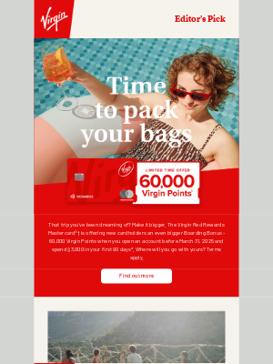 Virgin America - ✈️💳 Earn 60,000 points with the Virgin Red Rewards Mastercard®