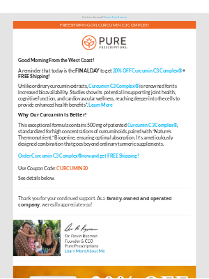 PurePrescriptions - 🚨 Final Day! 20% OFF + FREE Shipping 🌞 Our #1 Anti-Inflammatory Formula