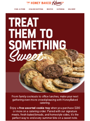 HoneyBaked Ham Online - 🍪 Free Cookie Tray with $200+ Catering Order