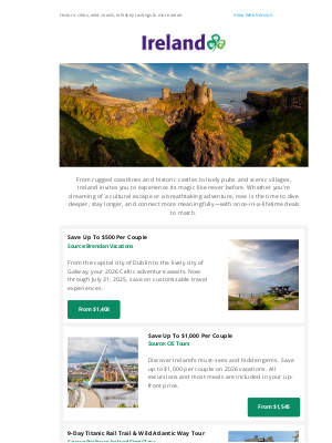 TripHound - Ireland Vacations with Tours, Air & More! Save BIG
