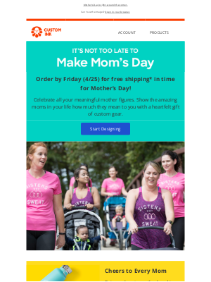 Custom Ink - Order by Friday (4/25) for free shipping in time for Mother’s Day!