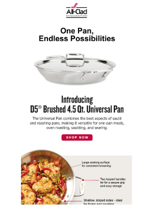 All-Clad Metalcrafters - Introducing our New D5 Universal Pan